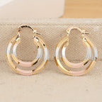 Hollow Round Gold-Plated Earrings