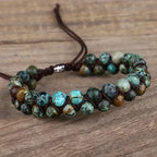 Jasper and Turquoise Stone Bead Bracelet