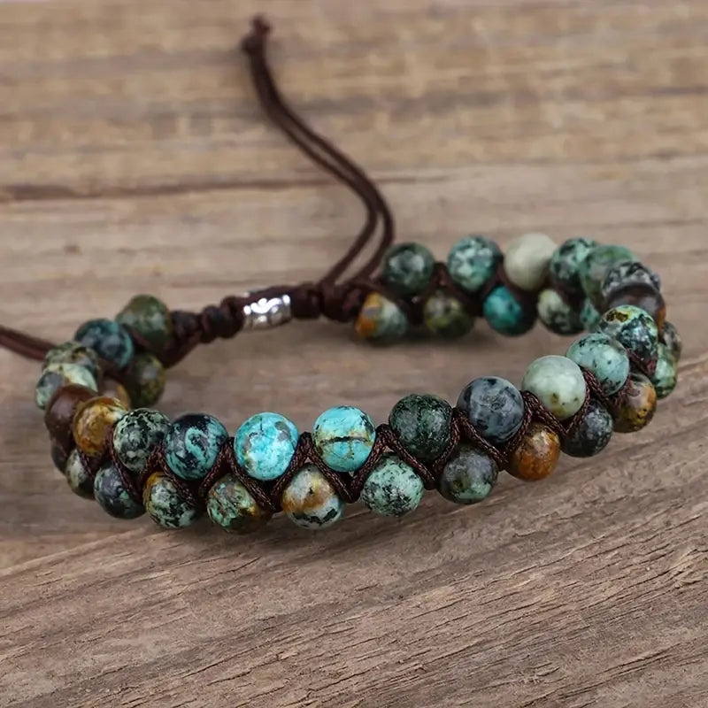 Jasper and Turquoise Stone Bead Bracelet