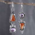 Rhinestone and Silver-Plated Statement Earrings