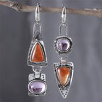 Rhinestone and Silver-Plated Statement Earrings
