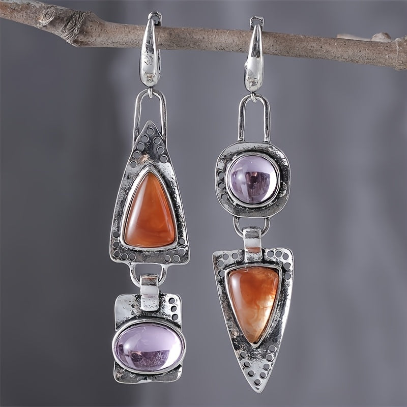 Rhinestone and Silver-Plated Statement Earrings