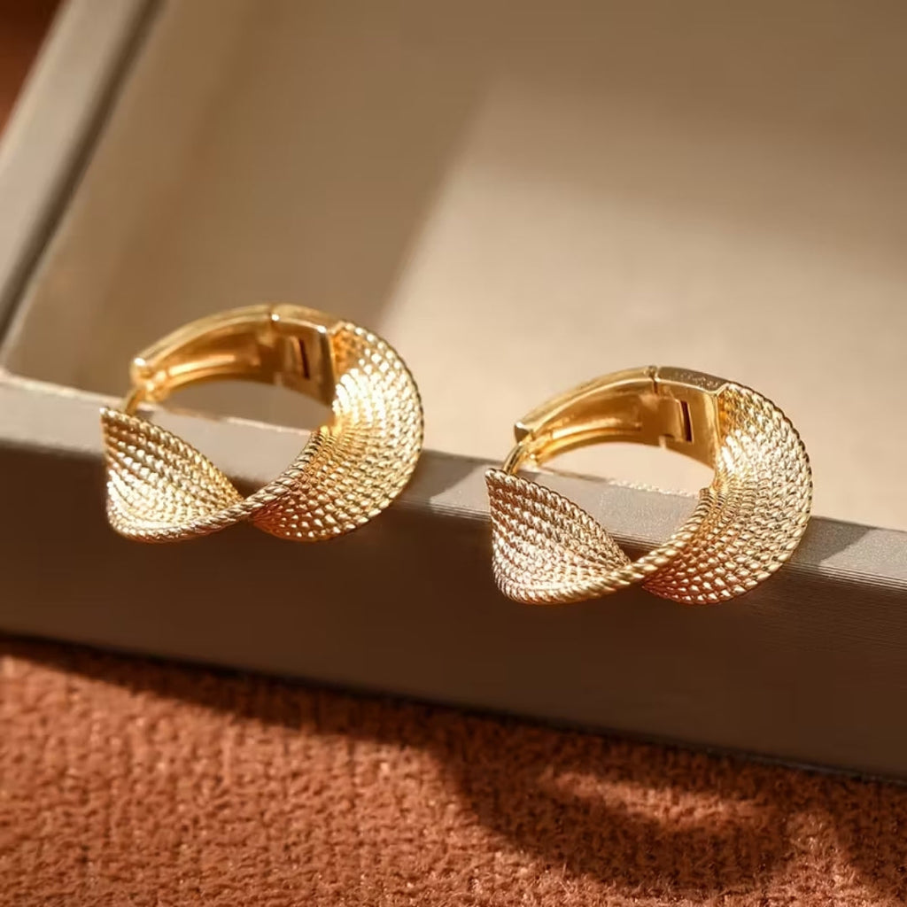 Textured Gold-Tone Hoop Earrings
