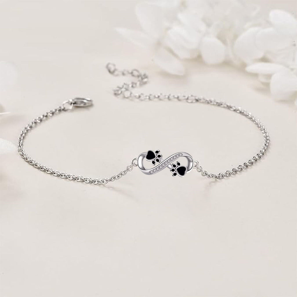 Pulseira Pata de Animal com Pendente Infinito e Zircónias