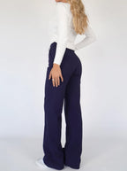Women's Wide-Leg Trousers with Front Seam Detail