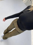 Women's Wide-Leg Trousers with Front Seam Detail