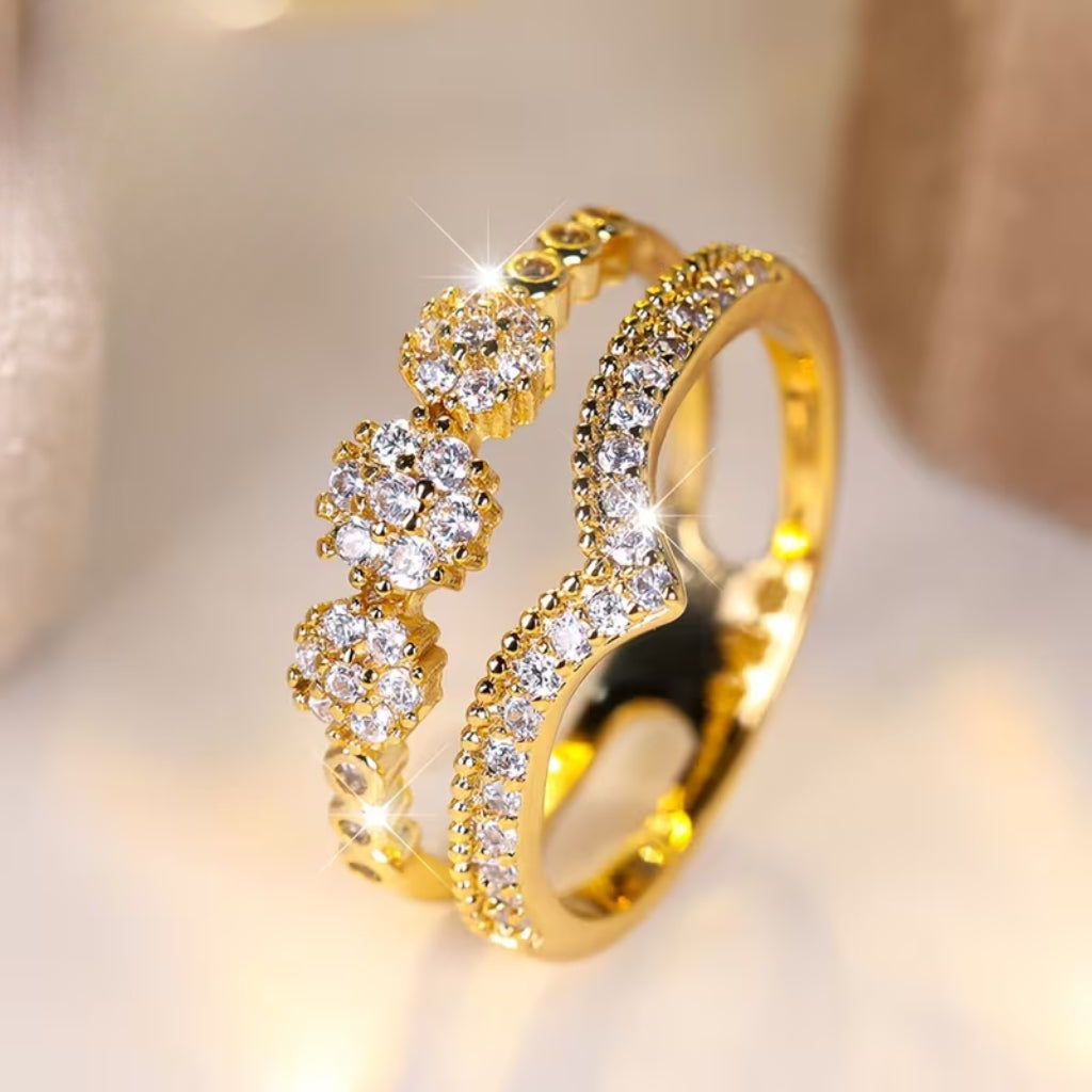 Gold-Tone Bloom Crown Ring