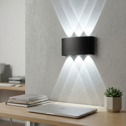 Modern Curved LED Beam Sconce - Architectural Up-Down Wall Light