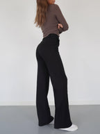 Women's Wide-Leg Trousers with Front Seam Detail