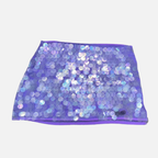 Ruched Sequin Mini Skirt with Side Tie