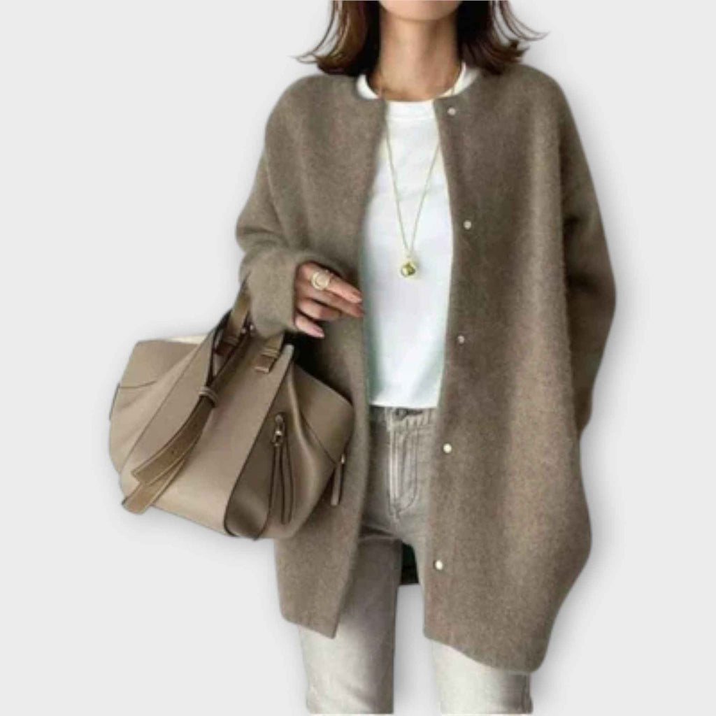 Open-Front Cardigan with a Loose Throw-On Silhouette