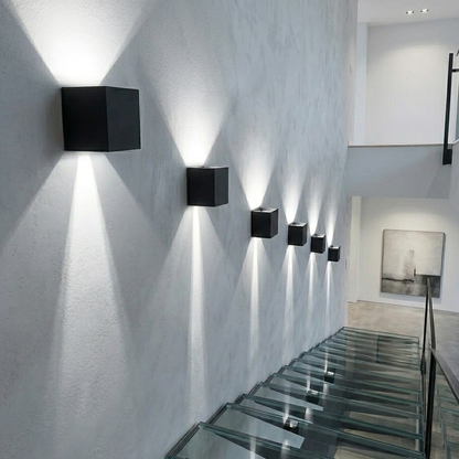 Minimalist Matte Black Cube Wall Sconce