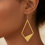 Geometrische oorbellen met hanger van roestvrij staal