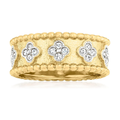 Klaverring met diamantlook