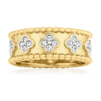 Klaverring met diamantlook