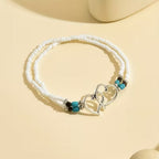 Ocean-Inspired Heart Charm Anklet