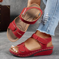 Women's Adjustable Wedge Sandals with Open Toe