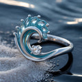 Tidal Wave Solitaire Ring