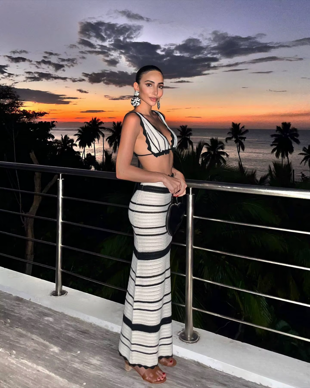 Knit Sleeveless Deep Neckline Fitted Maxi Dress