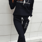 Heart Print Hoodie and Joggers Two-Piece Lounge Set