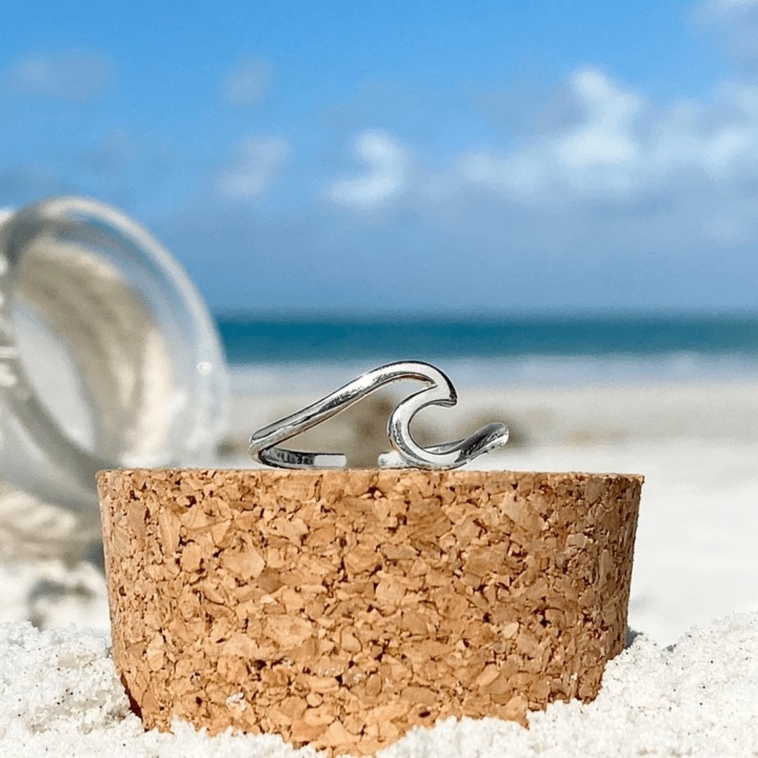 Silver-Tone Sea Wave Ring