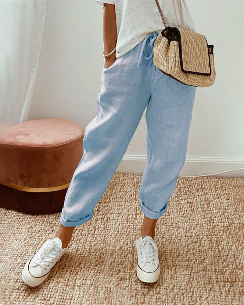 Tapered Drawstring Trousers