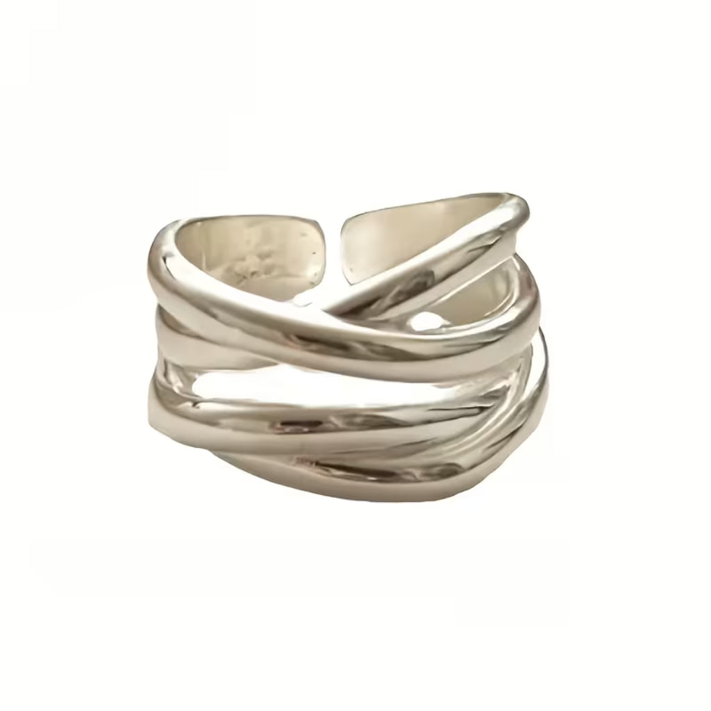 Verstelbare boho zilverkleurige ring