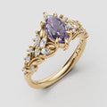 Handmade Violet Garden Oval Ring
