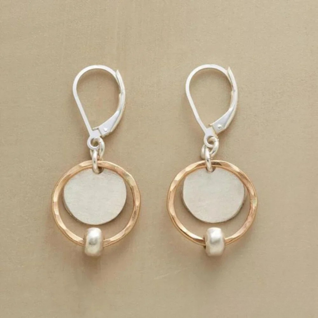 Gold and Silver-Tone Pearl Earrings