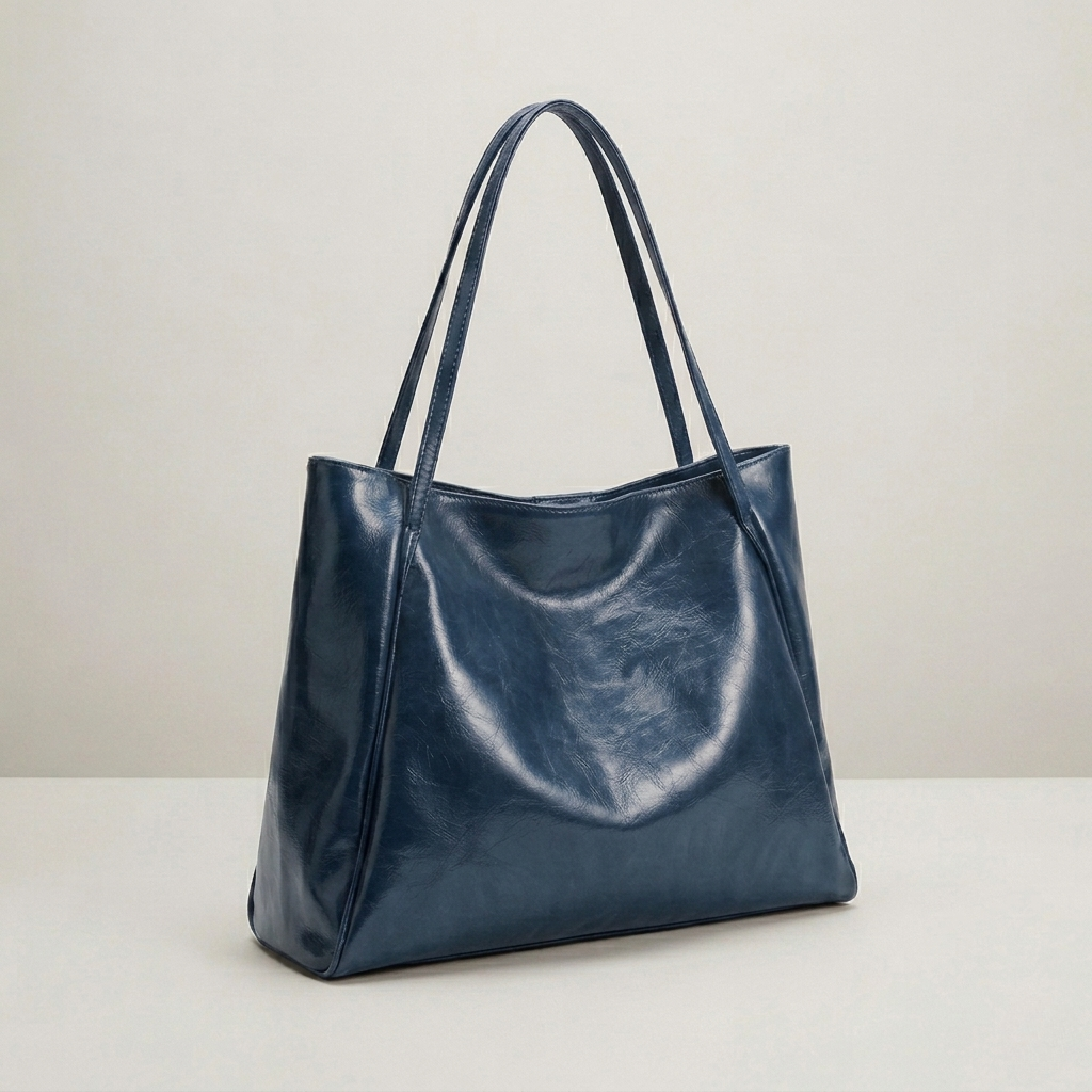 Glanzende retro draagtas met grote inhoud
