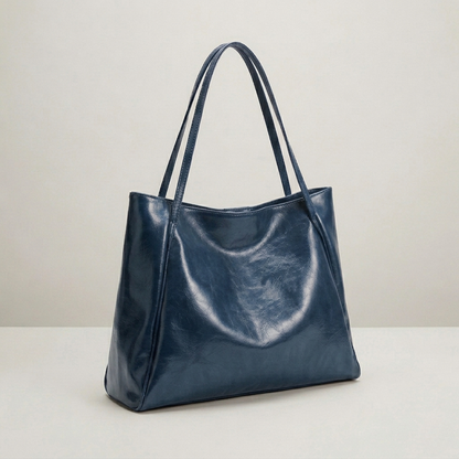 Glanzende retro draagtas met grote inhoud