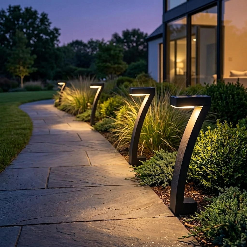 Modern Solar Pathway Lights - Sleek IP65 Waterproof LED Garden Decor (Warm White)