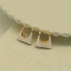 Retro Handbag Enamel Hoop Earrings