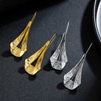 Vintage Hollow Geometric Hammered Pendant Earrings