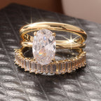 Vintage Sparkling Zirconia Stacked Ring Set