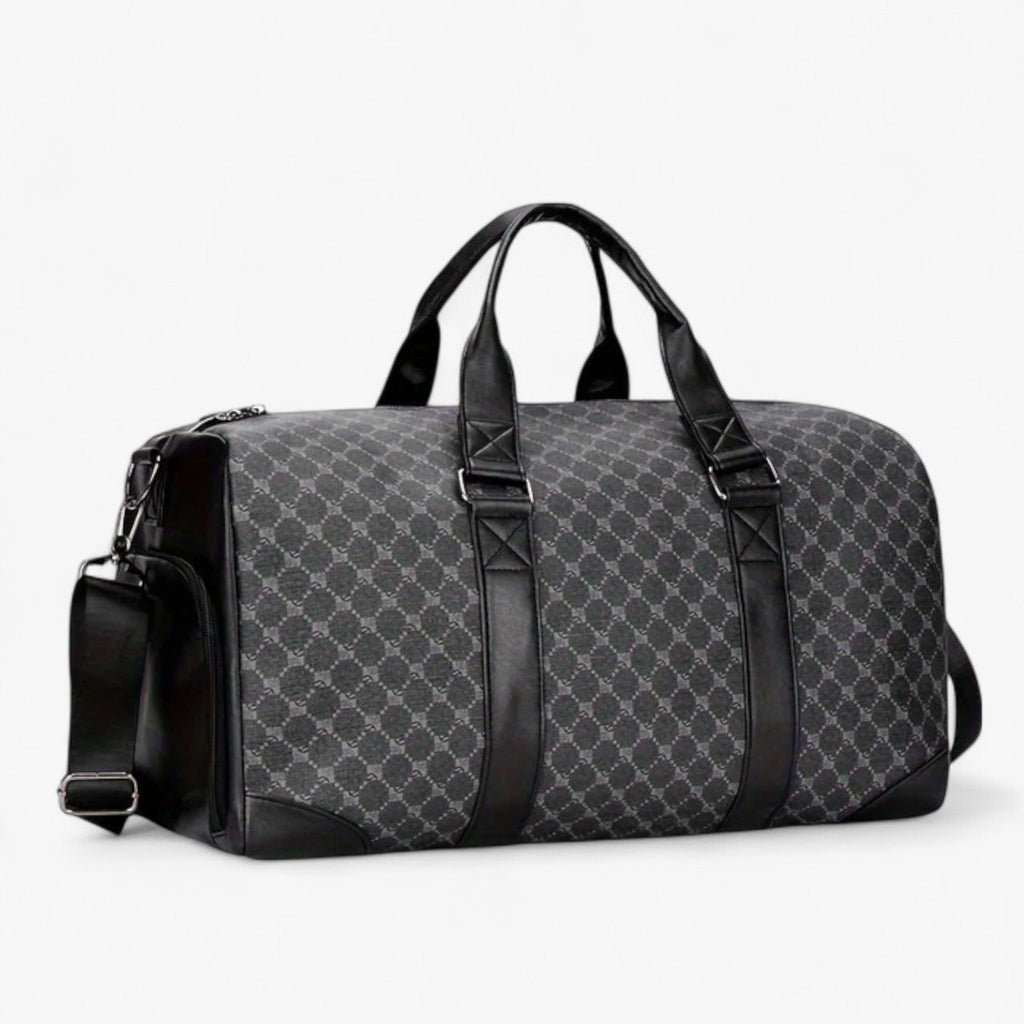 Men's Compact Urban Shoulder Bag with Leaf Pattern