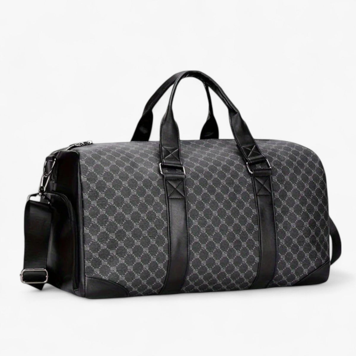 Men's Compact Urban Shoulder Bag with Leaf Pattern
