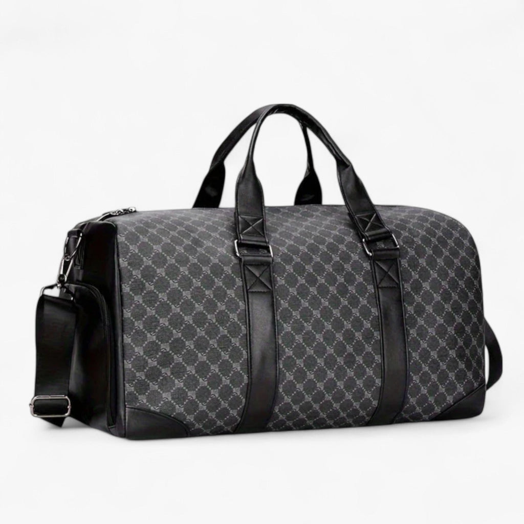 Men's Compact Urban Shoulder Bag with Leaf Pattern