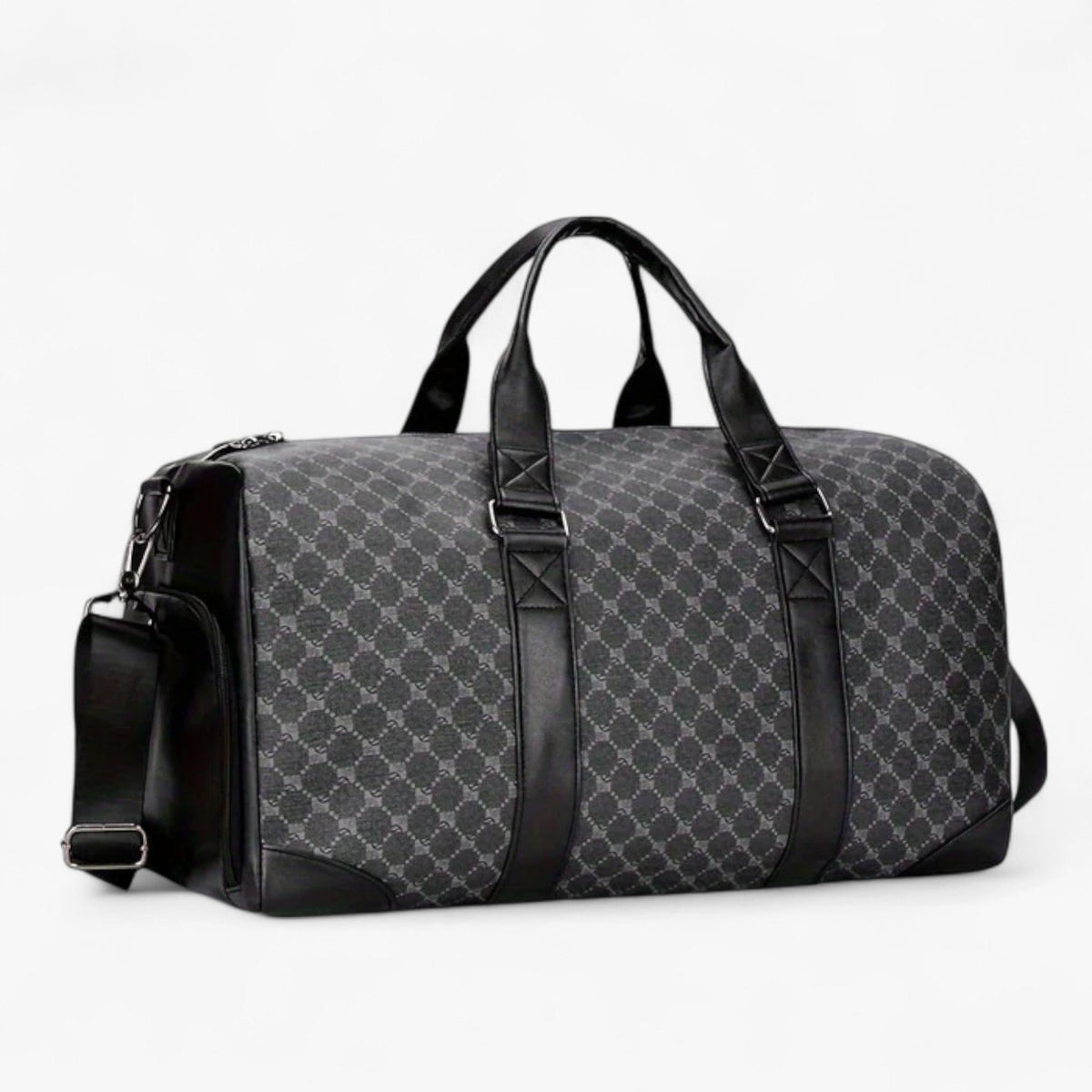Men's Compact Urban Shoulder Bag with Leaf Pattern
