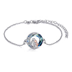 Adjustable Sterling Silver Dog Charm Bracelet