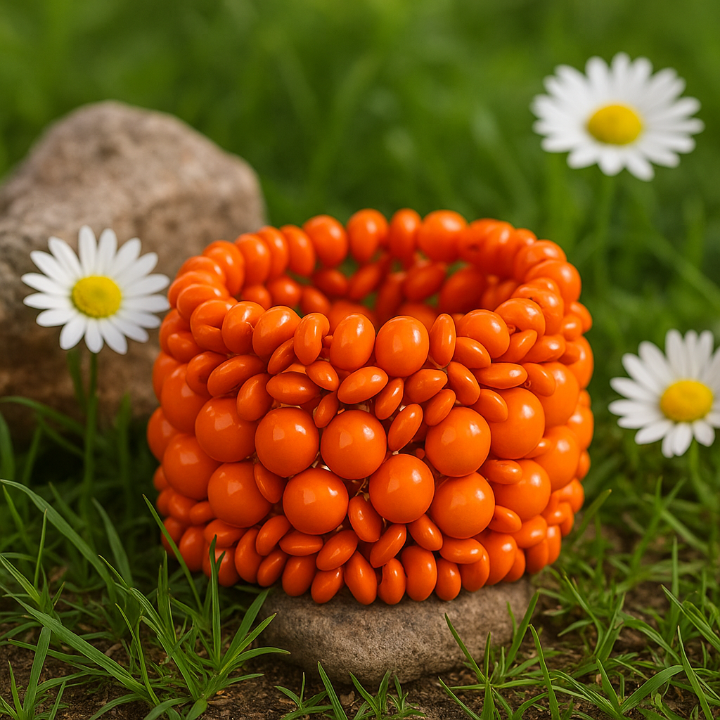 Tribal-Style Stone Bead Bracelet in Fiery Tones