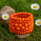 Tribal-Style Stone Bead Bracelet in Fiery Tones