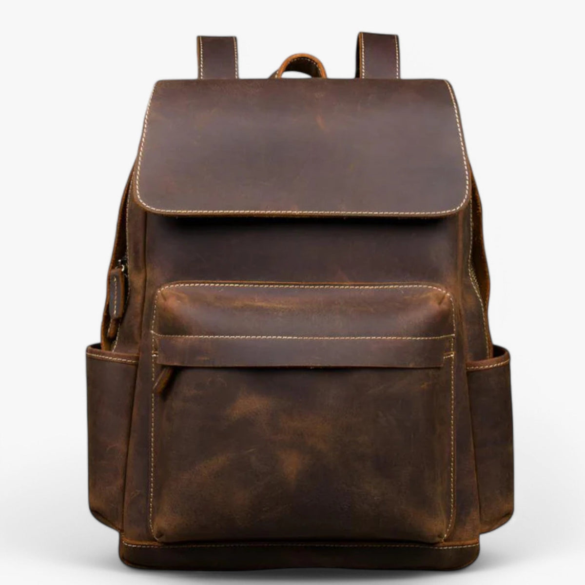 Men's Handcrafted Top-Grain Leather Laptop Backpack