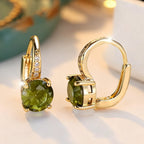 Vintage Bohemian Green Cubic Zirconia Claw-Set Earrings