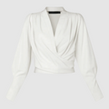 Women's Satin Wrap Blouse