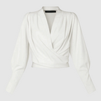 Women's Satin Wrap Blouse