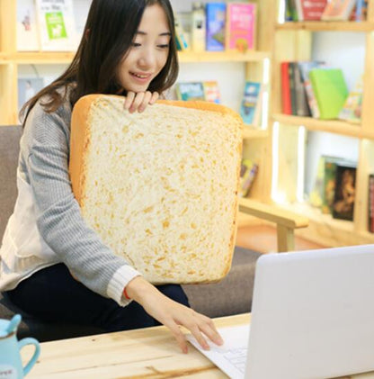Toast Plush Pillow – Soft Novelty Cushion, Fun Bread-Shaped Home Decor