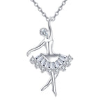 925 Sterling Silver Ballerina Moissanite Pendant with Sparkling Stones