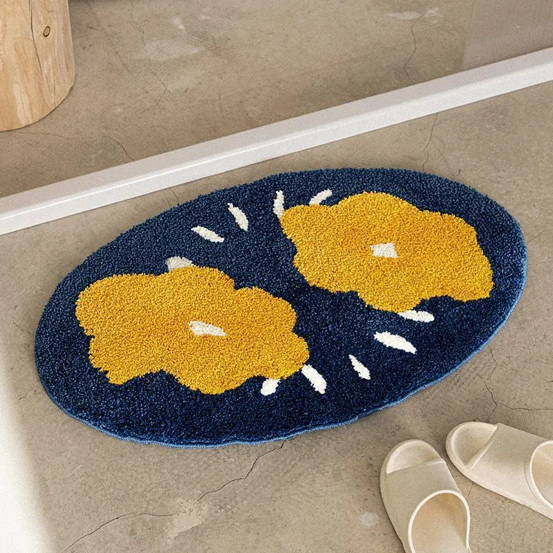 Plush Coral Velvet Bathroom Mat – Super Absorbent, Non-Slip, Machine Washable