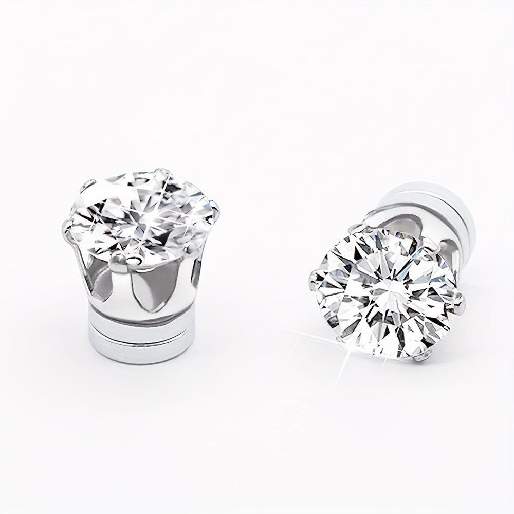 Sparkly Magnetic Clip-On Earrings in Three Sizes
